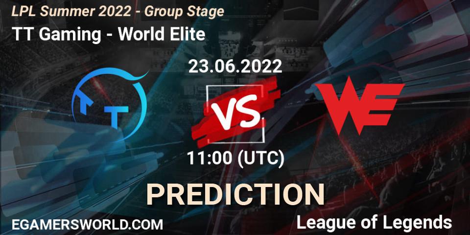TT Gaming - World Elite: прогноз. 23.06.2022 at 11:00, LoL, LPL Summer 2022 - Group Stage