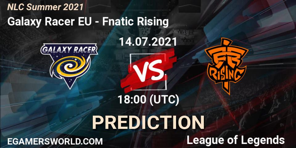 Galaxy Racer EU - Fnatic Rising: прогноз. 14.07.2021 at 18:00, LoL, NLC Summer 2021