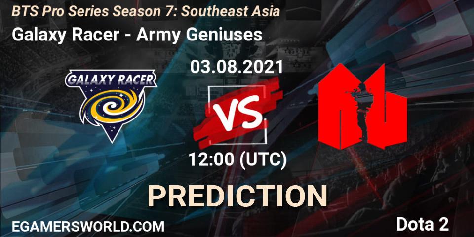 Galaxy Racer - Army Geniuses: прогноз. 03.08.2021 at 12:34, Dota 2, BTS Pro Series Season 7: Southeast Asia