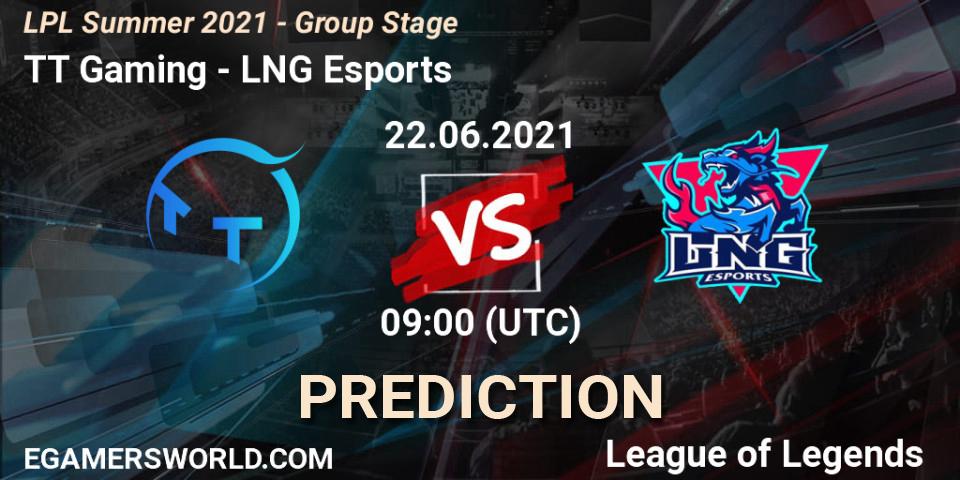 TT Gaming - LNG Esports: прогноз. 22.06.2021 at 09:00, LoL, LPL Summer 2021 - Group Stage
