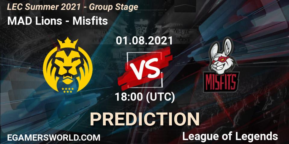 MAD Lions - Misfits: прогноз. 01.08.2021 at 18:00, LoL, LEC Summer 2021 - Group Stage