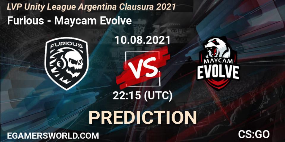 Furious - Maycam Evolve: прогноз. 10.08.21, CS2 (CS:GO), LVP Unity League Argentina Clausura 2021