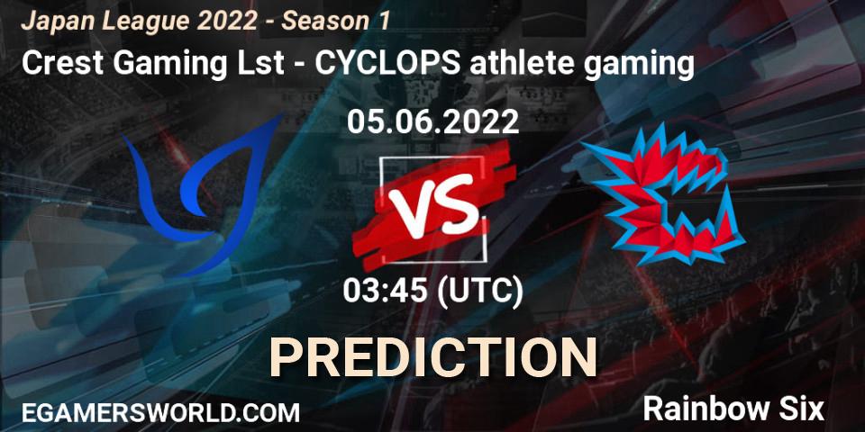 Crest Gaming Lst - CYCLOPS athlete gaming: прогноз. 05.06.2022 at 03:45, Rainbow Six, Japan League 2022 - Season 1