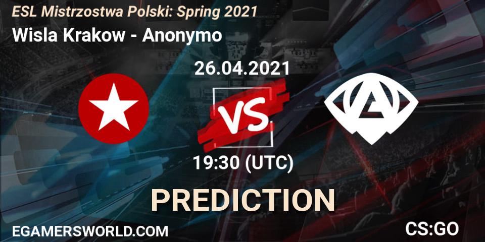Wisla Krakow - Anonymo: прогноз. 26.04.2021 at 19:45, Counter-Strike (CS2), ESL Mistrzostwa Polski: Spring 2021
