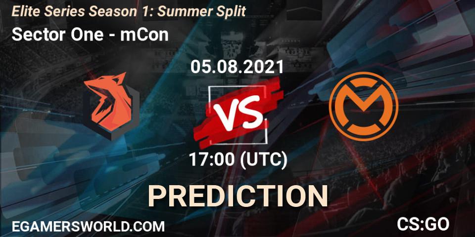 Sector One - mCon: прогноз. 05.08.2021 at 17:00, Counter-Strike (CS2), Elite Series Season 1: Summer Split