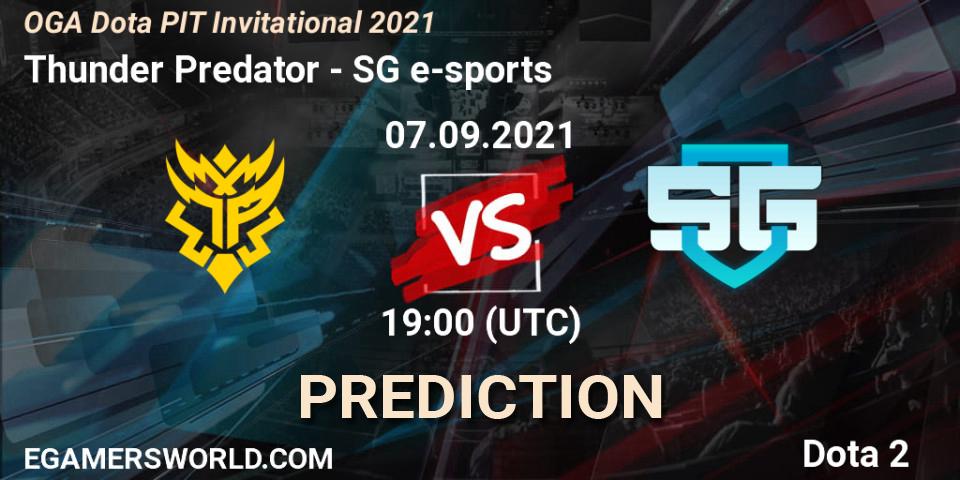 Thunder Predator - SG e-sports: прогноз. 07.09.2021 at 20:07, Dota 2, OGA Dota PIT Invitational 2021