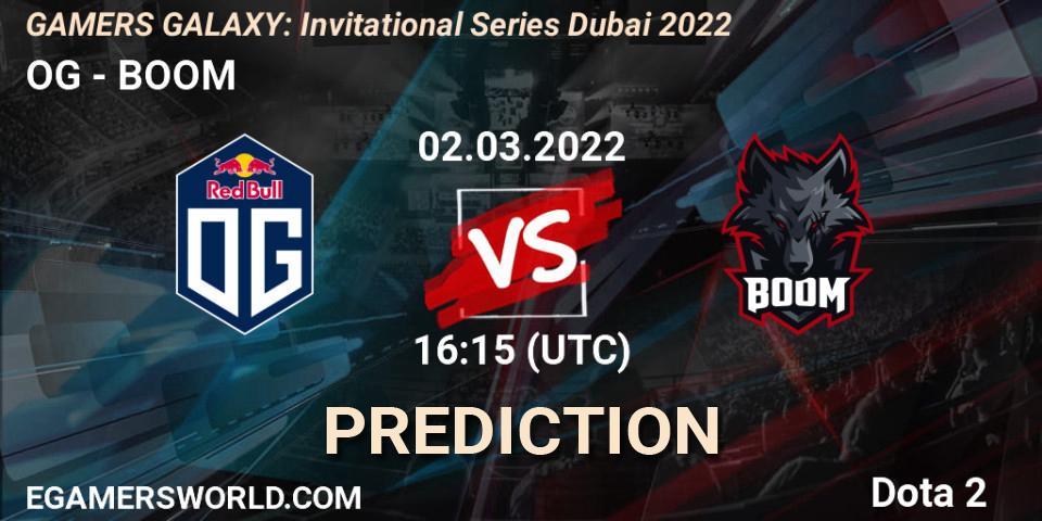 OG - BOOM: прогноз. 02.03.22, Dota 2, GAMERS GALAXY: Invitational Series Dubai 2022
