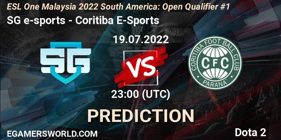 SG e-sports - Coritiba E-Sports: прогноз. 19.07.2022 at 23:27, Dota 2, ESL One Malaysia 2022 South America: Open Qualifier #1