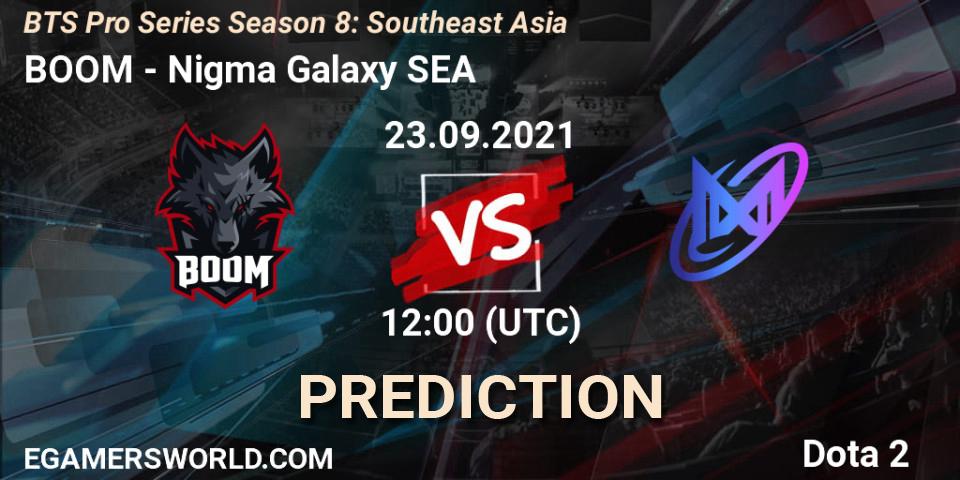 BOOM - Nigma Galaxy SEA: прогноз. 23.09.2021 at 12:21, Dota 2, BTS Pro Series Season 8: Southeast Asia
