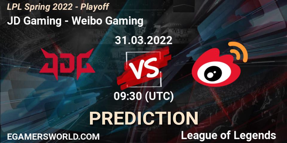 JD Gaming - Weibo Gaming: прогноз. 31.03.2022 at 09:00, LoL, LPL Spring 2022 - Playoff