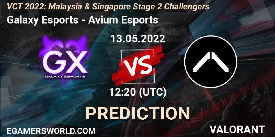 Galaxy Esports - Avium Esports: прогноз. 13.05.2022 at 12:20, VALORANT, VCT 2022: Malaysia & Singapore Stage 2 Challengers