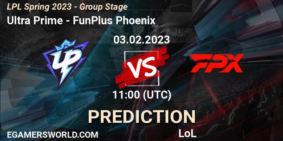 Ultra Prime - FunPlus Phoenix: прогноз. 03.02.2023 at 12:30, LoL, LPL Spring 2023 - Group Stage