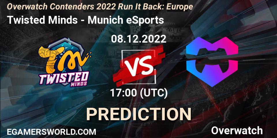 Twisted Minds - Munich eSports: прогноз. 08.12.2022 at 17:00, Overwatch, Overwatch Contenders 2022 Run It Back: Europe