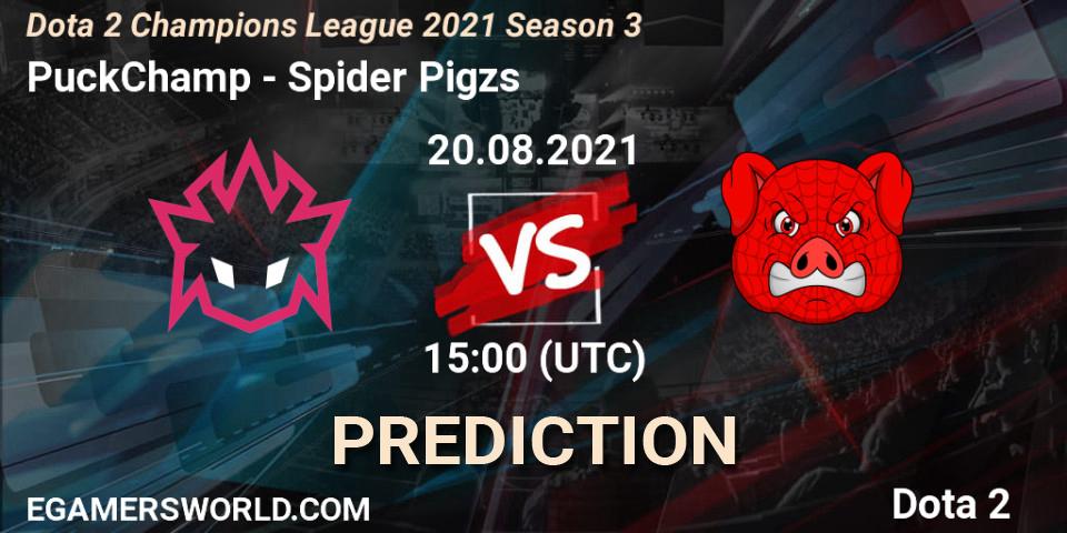 PuckChamp - Spider Pigzs: прогноз. 20.08.2021 at 15:00, Dota 2, Dota 2 Champions League 2021 Season 3