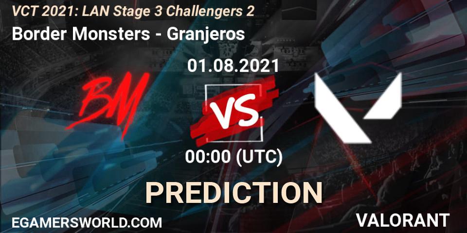 Border Monsters - Granjeros: прогноз. 01.08.2021 at 00:30, VALORANT, VCT 2021: LAN Stage 3 Challengers 2