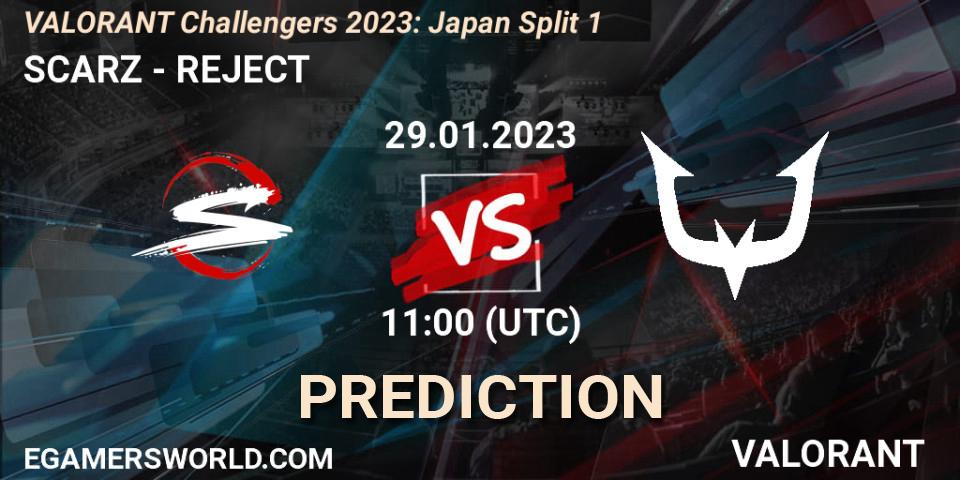SCARZ - REJECT: прогноз. 29.01.23, VALORANT, VALORANT Challengers 2023: Japan Split 1