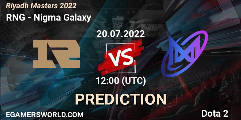 RNG - Nigma Galaxy: прогноз. 20.07.2022 at 12:38, Dota 2, Riyadh Masters 2022