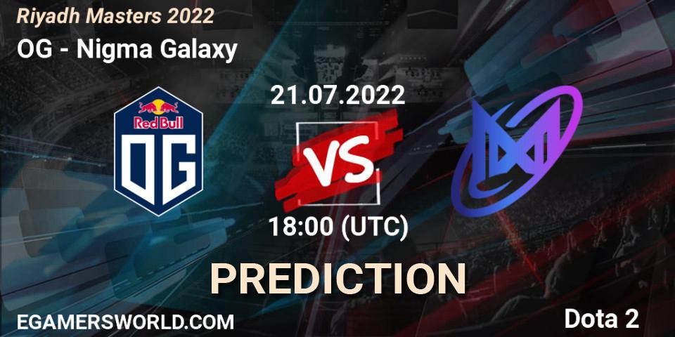 OG - Nigma Galaxy: прогноз. 21.07.22, Dota 2, Riyadh Masters 2022