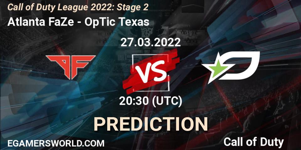 Atlanta FaZe - OpTic Texas: прогноз. 27.03.2022 at 20:30, Call of Duty, Call of Duty League 2022: Stage 2