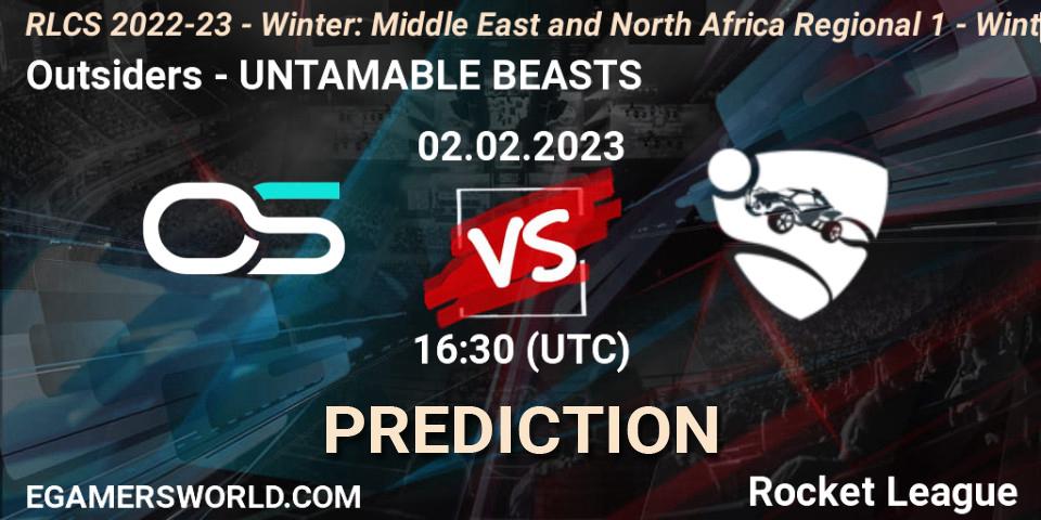 Outsiders - UNTAMABLE BEASTS: прогноз. 02.02.2023 at 16:30, Rocket League, RLCS 2022-23 - Winter: Middle East and North Africa Regional 1 - Winter Open