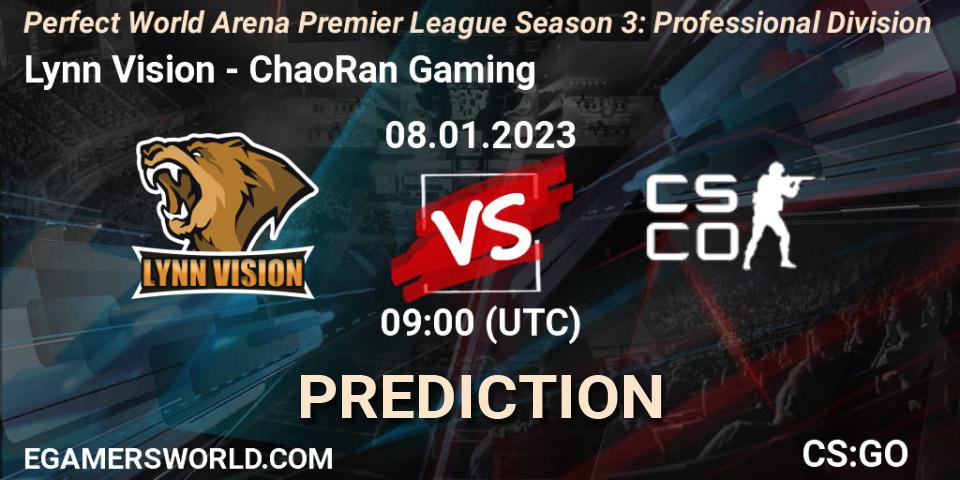 Lynn Vision - ChaoRan Gaming: прогноз. 08.01.2023 at 09:00, Counter-Strike (CS2), Perfect World Arena Premier League Season 3: Professional Division