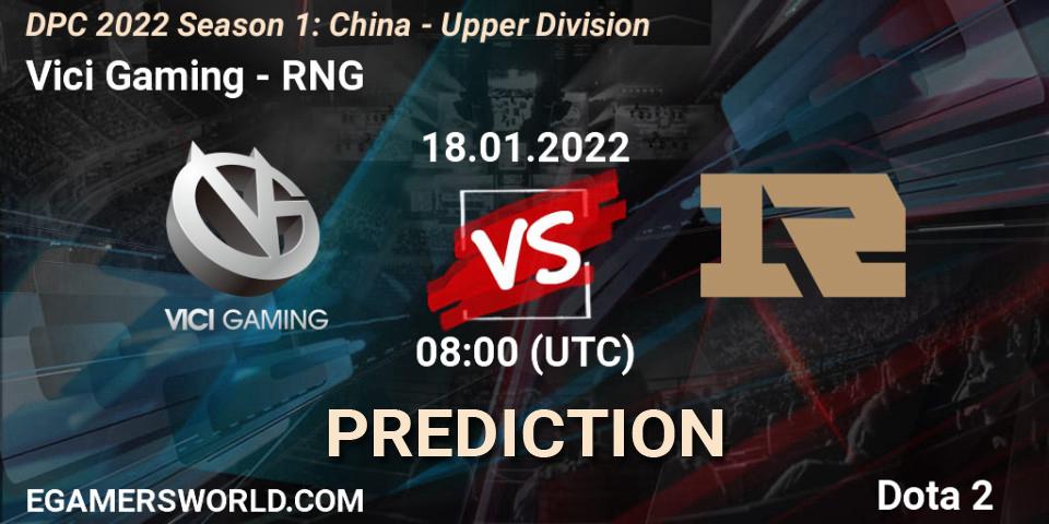 Vici Gaming - RNG: прогноз. 18.01.2022 at 08:31, Dota 2, DPC 2022 Season 1: China - Upper Division