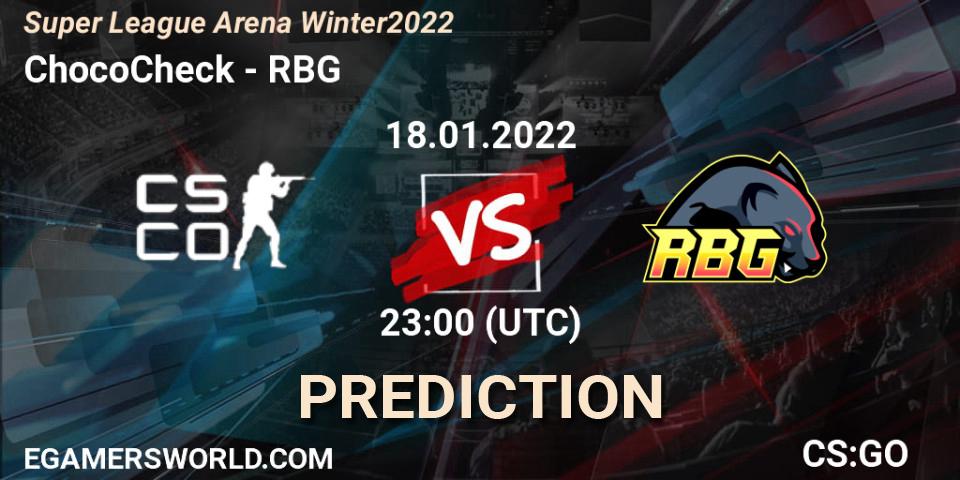 ChocoCheck - RBG: прогноз. 18.01.22, CS2 (CS:GO), Super League Arena Winter 2022