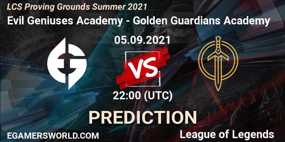 Evil Geniuses Academy - Golden Guardians Academy: прогноз. 05.09.2021 at 22:00, LoL, LCS Proving Grounds Summer 2021