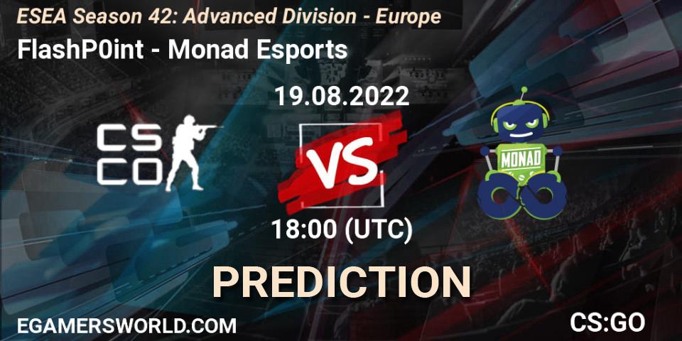 FlashP0int - Monad Esports: прогноз. 19.08.2022 at 18:00, Counter-Strike (CS2), ESEA Season 42: Advanced Division - Europe