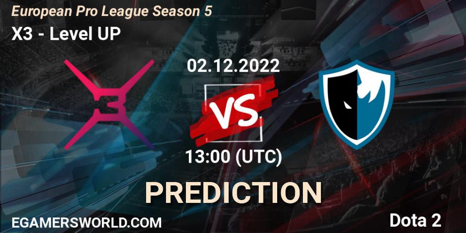 X3 - Level UP: прогноз. 02.12.22, Dota 2, European Pro League Season 5