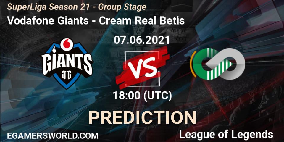 Vodafone Giants - Cream Real Betis: прогноз. 07.06.2021 at 19:00, LoL, SuperLiga Season 21 - Group Stage 