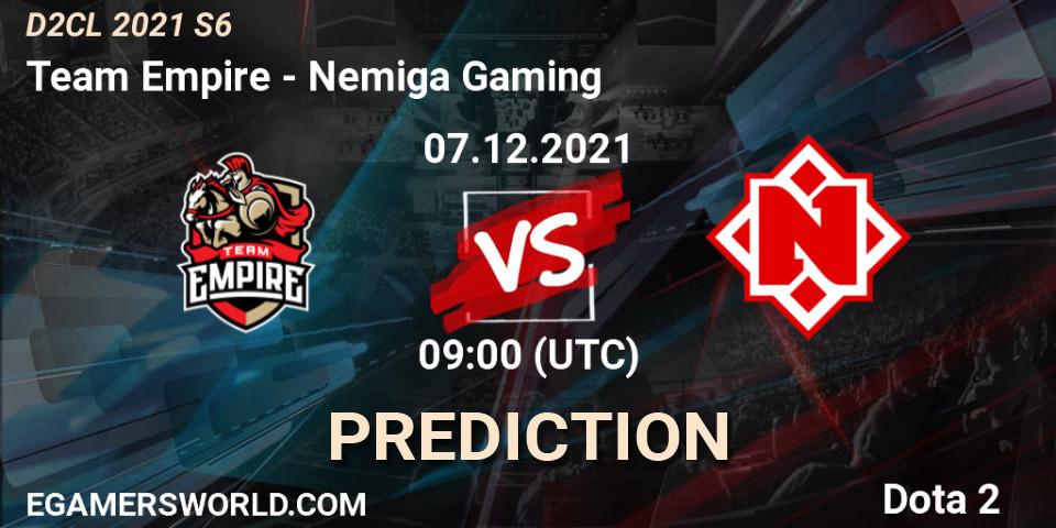 Team Empire - Nemiga Gaming: прогноз. 07.12.21, Dota 2, Dota 2 Champions League 2021 Season 6