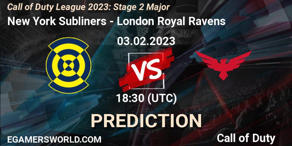 New York Subliners - London Royal Ravens: прогноз. 03.02.2023 at 18:30, Call of Duty, Call of Duty League 2023: Stage 2 Major
