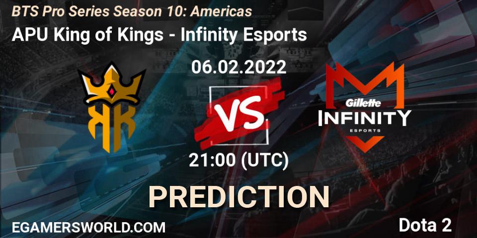 APU King of Kings - Infinity Esports: прогноз. 06.02.2022 at 20:57, Dota 2, BTS Pro Series Season 10: Americas
