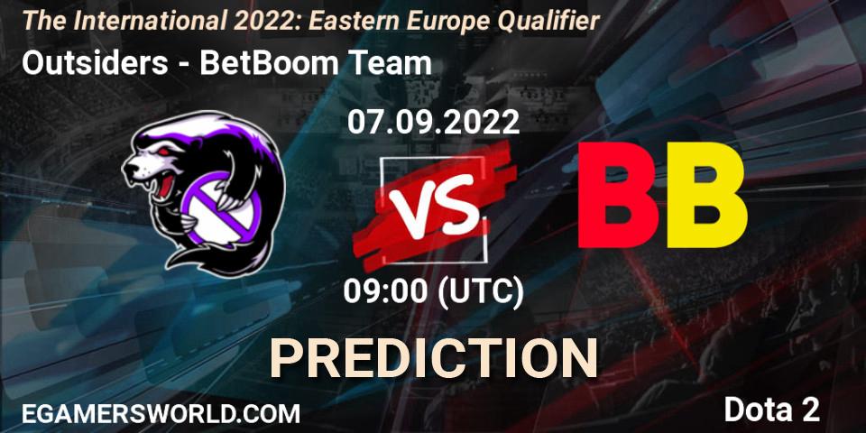 Outsiders - BetBoom Team: прогноз. 07.09.2022 at 08:27, Dota 2, The International 2022: Eastern Europe Qualifier