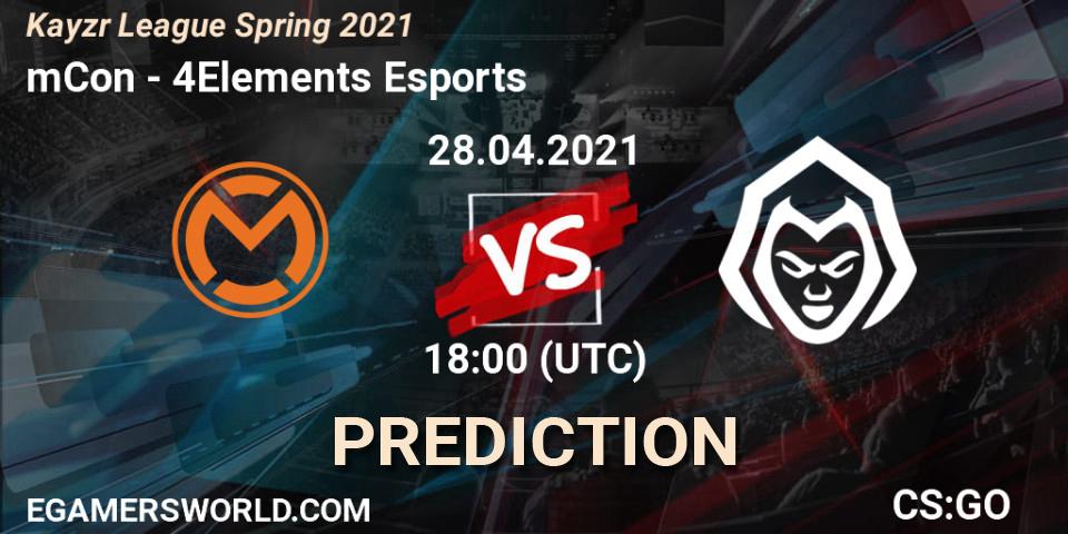 mCon - 4Elements Esports: прогноз. 28.04.2021 at 18:00, Counter-Strike (CS2), Kayzr League Spring 2021