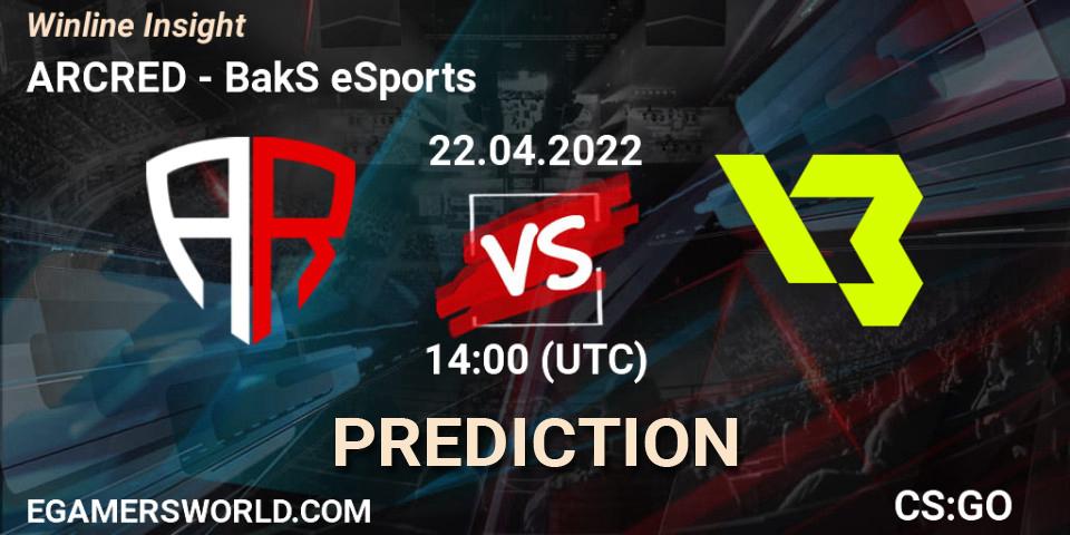 ARCRED - BakS eSports: прогноз. 22.04.2022 at 14:00, Counter-Strike (CS2), Winline Insight
