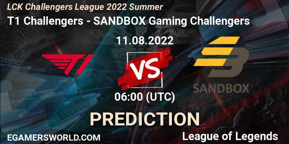 T1 Challengers - SANDBOX Gaming Challengers: прогноз. 11.08.22, LoL, LCK Challengers League 2022 Summer