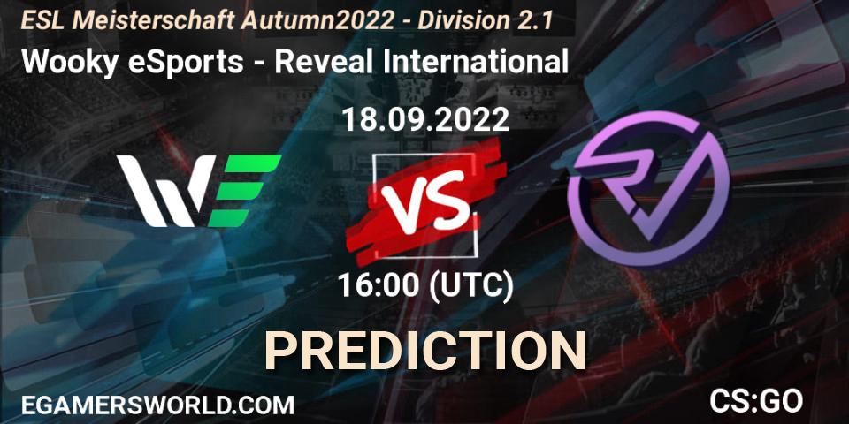 Wooky eSports - Reveal International: прогноз. 18.09.2022 at 16:00, Counter-Strike (CS2), ESL Meisterschaft Autumn 2022 - Division 2.1