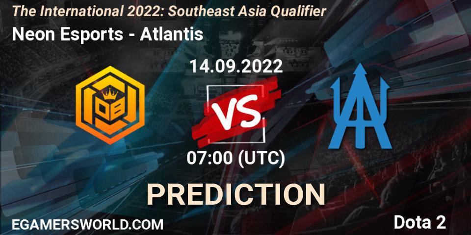 Neon Esports - Atlantis: прогноз. 14.09.2022 at 08:32, Dota 2, The International 2022: Southeast Asia Qualifier