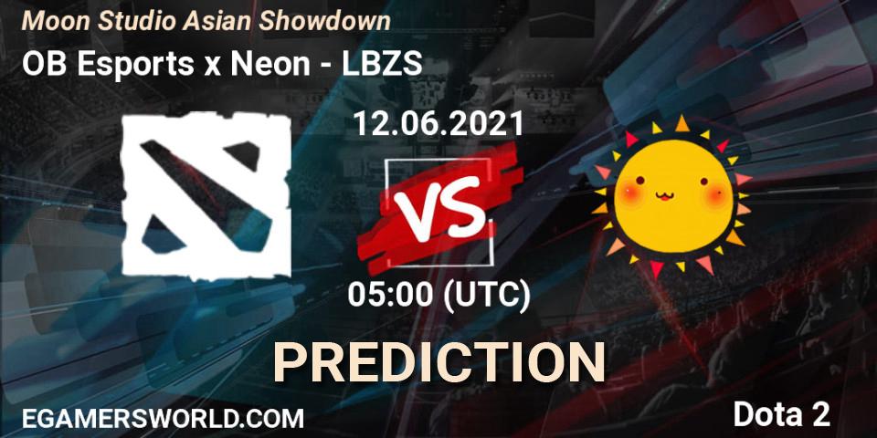OB Esports x Neon - LBZS: прогноз. 12.06.2021 at 05:07, Dota 2, Moon Studio Asian Showdown