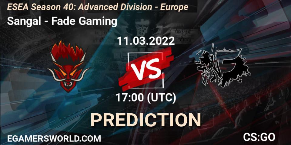 Sangal - Fade Gaming: прогноз. 11.03.2022 at 17:00, Counter-Strike (CS2), ESEA Season 40: Advanced Division - Europe