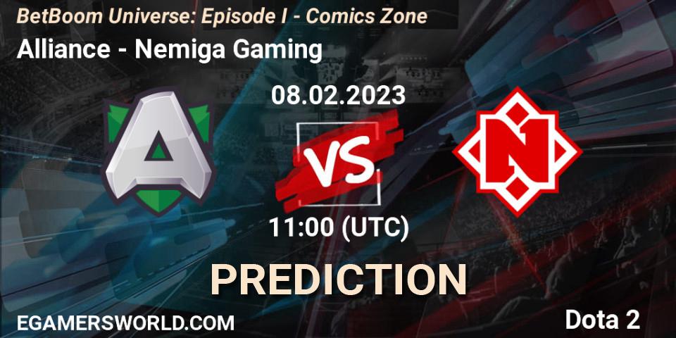 Alliance - Nemiga Gaming: прогноз. 08.02.23, Dota 2, BetBoom Universe: Episode I - Comics Zone