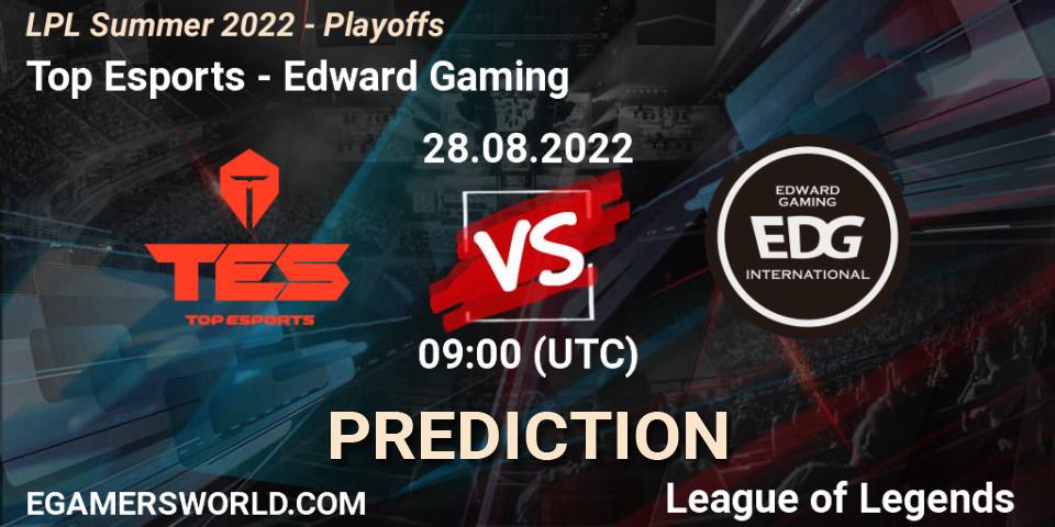 Top Esports - Edward Gaming: прогноз. 28.08.2022 at 09:00, LoL, LPL Summer 2022 - Playoffs