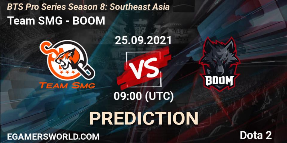 Team SMG - BOOM: прогноз. 25.09.2021 at 09:00, Dota 2, BTS Pro Series Season 8: Southeast Asia
