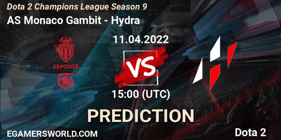 AS Monaco Gambit - Hydra: прогноз. 11.04.2022 at 15:01, Dota 2, Dota 2 Champions League Season 9
