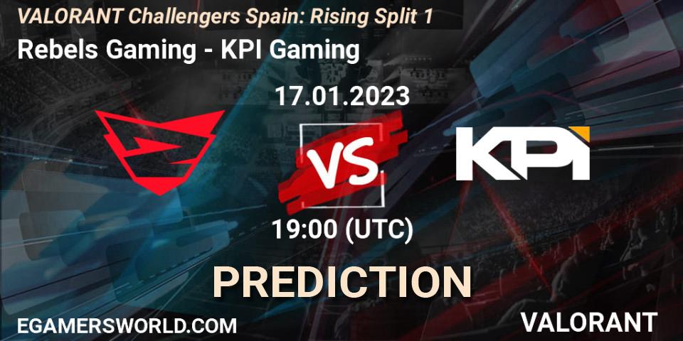Rebels Gaming - KPI Gaming: прогноз. 17.01.2023 at 19:45, VALORANT, VALORANT Challengers 2023 Spain: Rising Split 1
