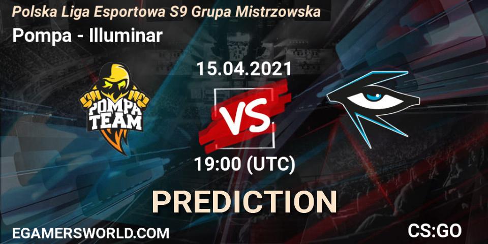 Pompa - Illuminar: прогноз. 15.04.2021 at 19:00, Counter-Strike (CS2), Polska Liga Esportowa S9 Grupa Mistrzowska