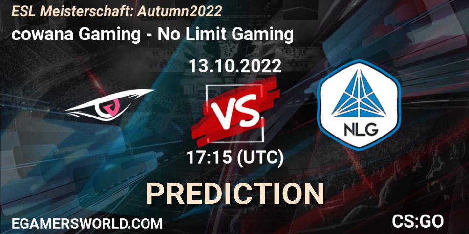cowana Gaming - No Limit Gaming: прогноз. 13.10.22, CS2 (CS:GO), ESL Meisterschaft: Autumn 2022