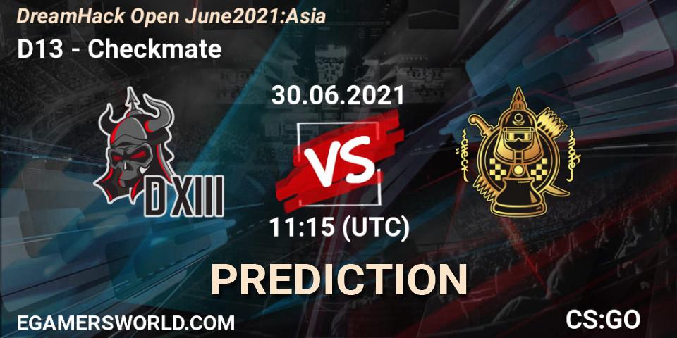 D13 - Checkmate: прогноз. 30.06.2021 at 11:15, Counter-Strike (CS2), DreamHack Open June 2021: Asia